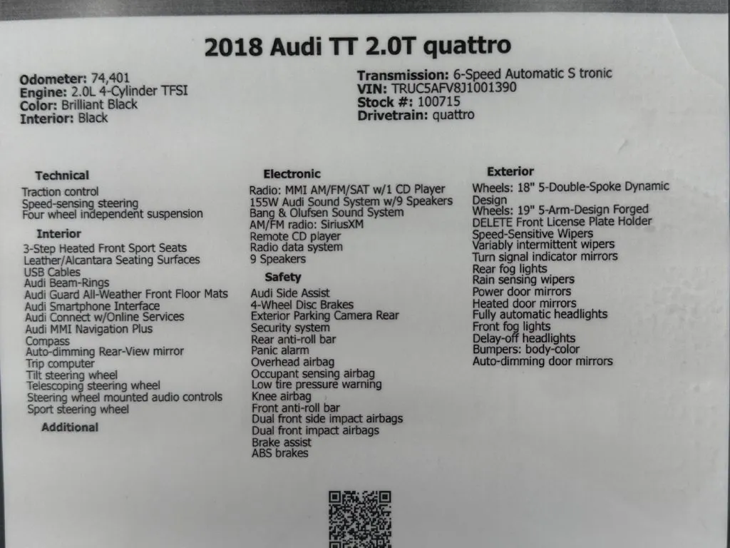 2018 Audi TT Coupe Base - Photo 48