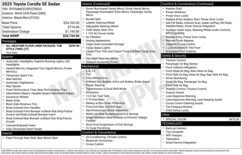 Another view of 2025 Toyota Corolla SE for sale in Union Gap, WA at Toyota of Yakima