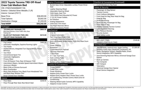 Photos of 2022 Toyota Tacoma TRD Off-Road for sale in Union Gap, WA at Toyota of Yakima