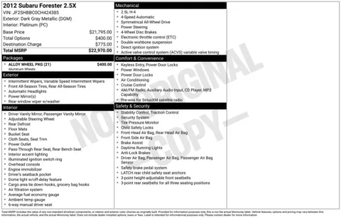 Photos of 2012 Subaru Forester 2.5X for sale in Union Gap, WA at Toyota of Yakima