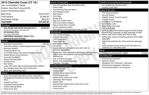 Photos of 2015 Chevrolet Cruze LTZ for sale in Union Gap, WA at Bud Clary Toyota of Yakima