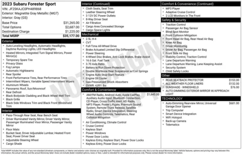 Photos of 2023 Subaru Forester Sport for sale in Union Gap, WA at Bud Clary Toyota of Yakima