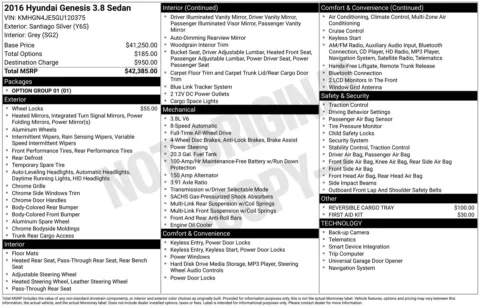 Photos of 2016 Hyundai Genesis 3.8 for sale in Union Gap, WA at Bud Clary Toyota of Yakima