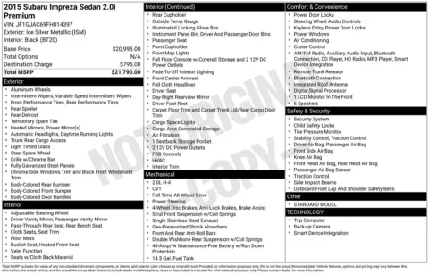 Photos of 2015 Subaru Impreza 2.0i Premium for sale in Union Gap, WA at Bud Clary Toyota of Yakima