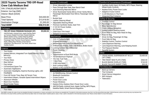 Photos of 2025 Toyota Tacoma TRD Off-Road for sale in Union Gap, WA at Bud Clary Toyota of Yakima