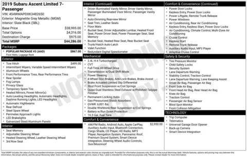 Photos of 2019 Subaru Ascent Limited for sale in Union Gap, WA at Bud Clary Toyota of Yakima