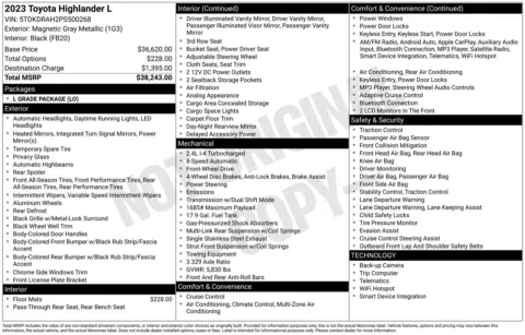 Photos of 2023 Toyota Highlander L for sale in Union Gap, WA at Bud Clary Toyota of Yakima