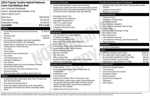 Photos of 2024 Toyota Tundra Hybrid Platinum for sale in Union Gap, WA at Toyota of Yakima