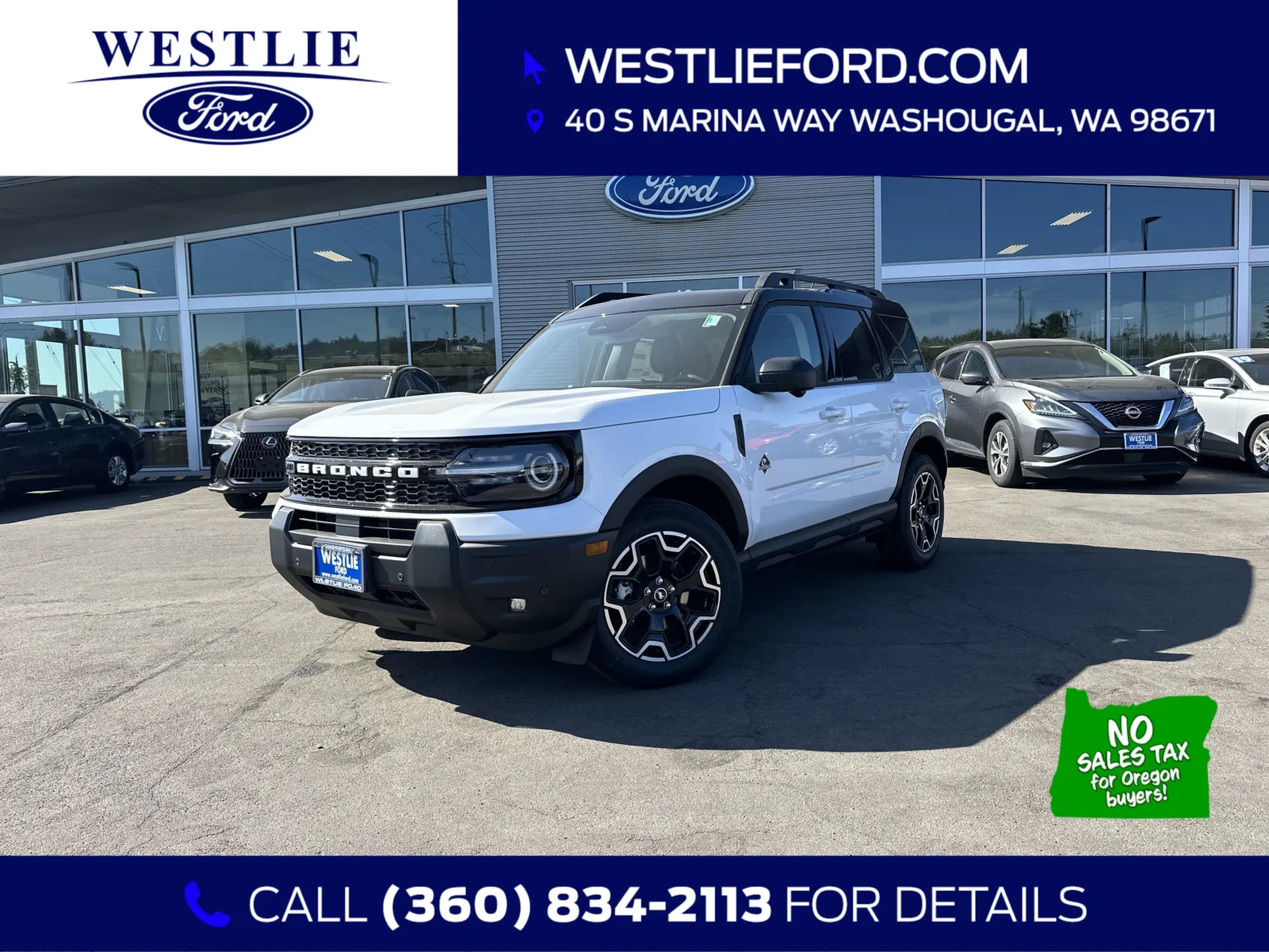 White 2025 Ford Bronco Sport Outer Banks for sale in Washougal, WA