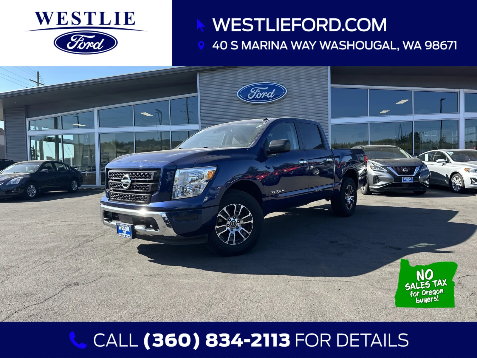 Blue 2021 Nissan Titan SV for sale in Washougal, WA