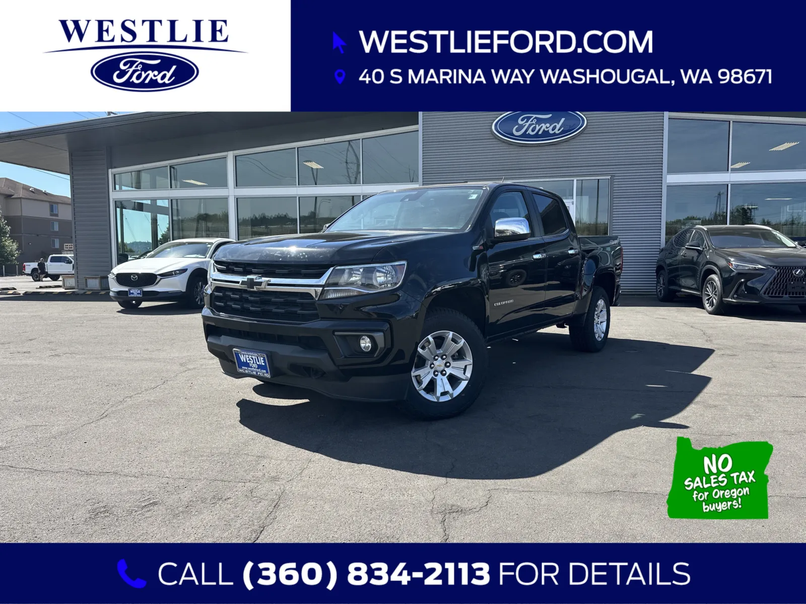 Black 2021 Chevrolet Colorado 4WD LT for sale in Washougal, WA