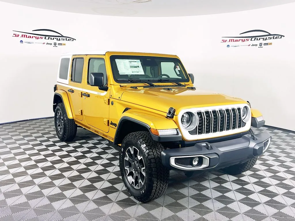 Gold 2026 Jeep Wrangler Sahara for sale in Saint Marys, OH