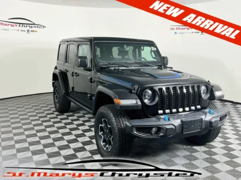 Black 2023 Jeep Wrangler Rubicon 4xe for sale in Saint Marys, OH
