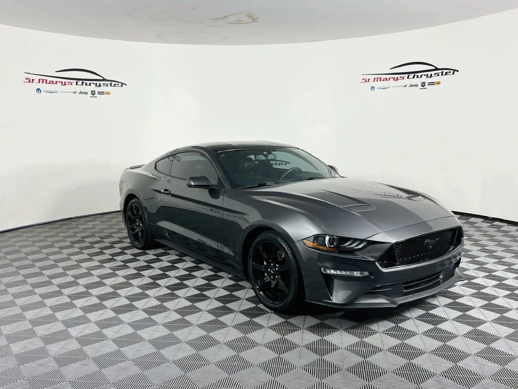 Gray 2018 Ford Mustang EcoBoost Premium for sale in Saint Marys, OH