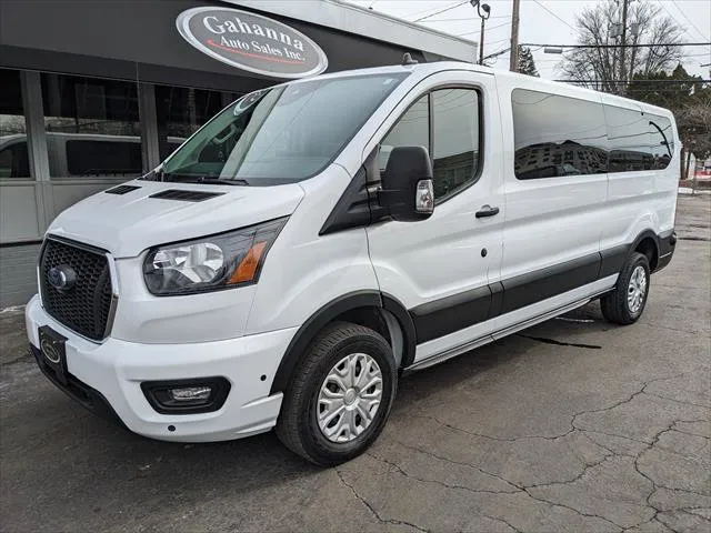 White 2024 Ford Transit Passenger Wagon 350 Wagon Low Roof XLT w/Sliding Pass. 148-in. WB for sale in Gahanna, OH