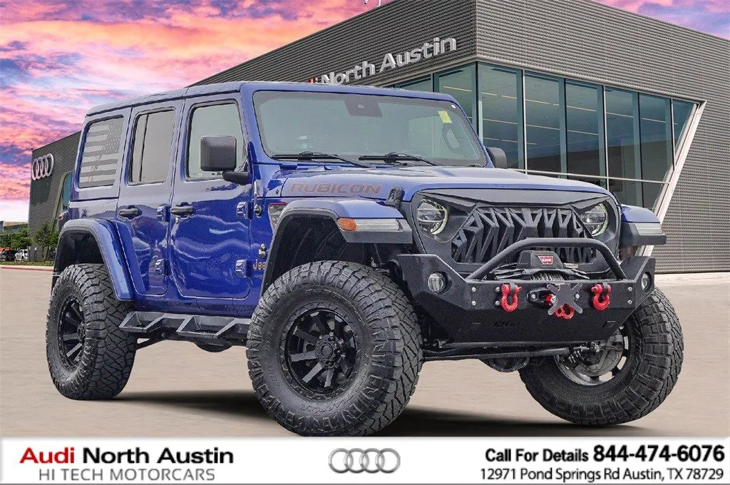 Blue 2020 Jeep Wrangler Unlimited Rubicon for sale in Austin, TX