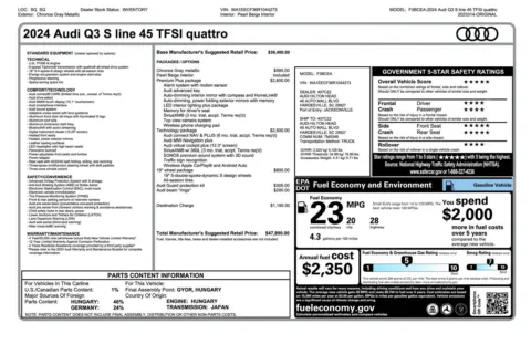 Gray 2024 Audi Q3 S line Premium Plus for sale in Austin, TX