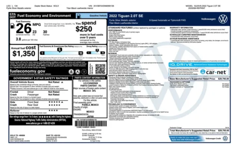 Silver 2022 Volkswagen Tiguan SE for sale in Austin, TX