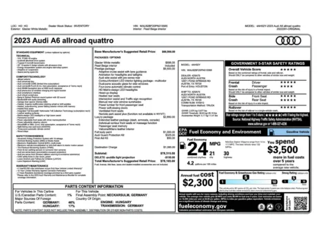 White 2023 Audi A6 allroad Prestige for sale in Austin, TX