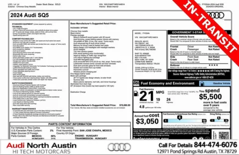 Gray 2024 Audi SQ5 Prestige for sale in Austin, TX