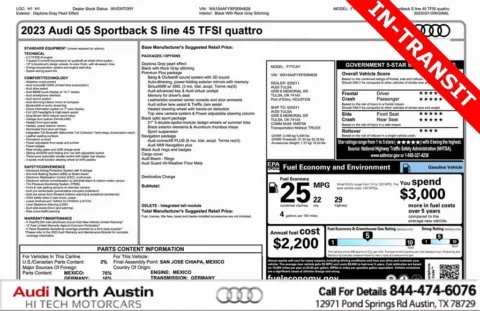 Gray 2023 Audi Q5 Sportback S line Premium Plus for sale in Austin, TX
