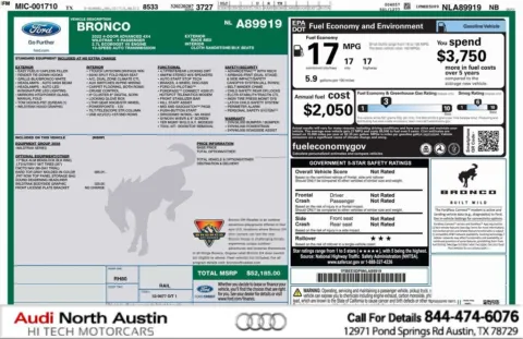 Red 2022 Ford Bronco Wildtrak for sale in Austin, TX