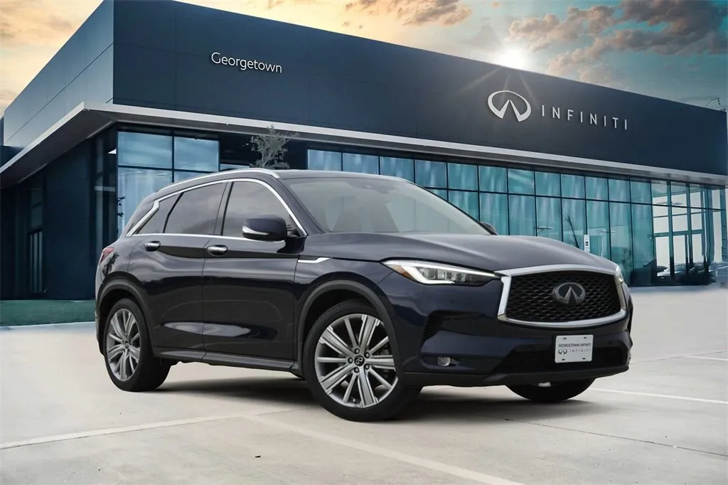 Blue 2021 INFINITI QX50 SENSORY for sale in Georgetown, TX