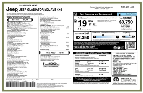 Gray 2023 Jeep Gladiator Mojave for sale in Boone, IA