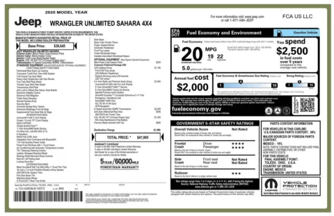 Blue 2020 Jeep Wrangler Unlimited Sahara for sale in Boone, IA