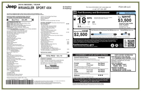 Blue 2016 Jeep Wrangler Sport for sale in Boone, IA