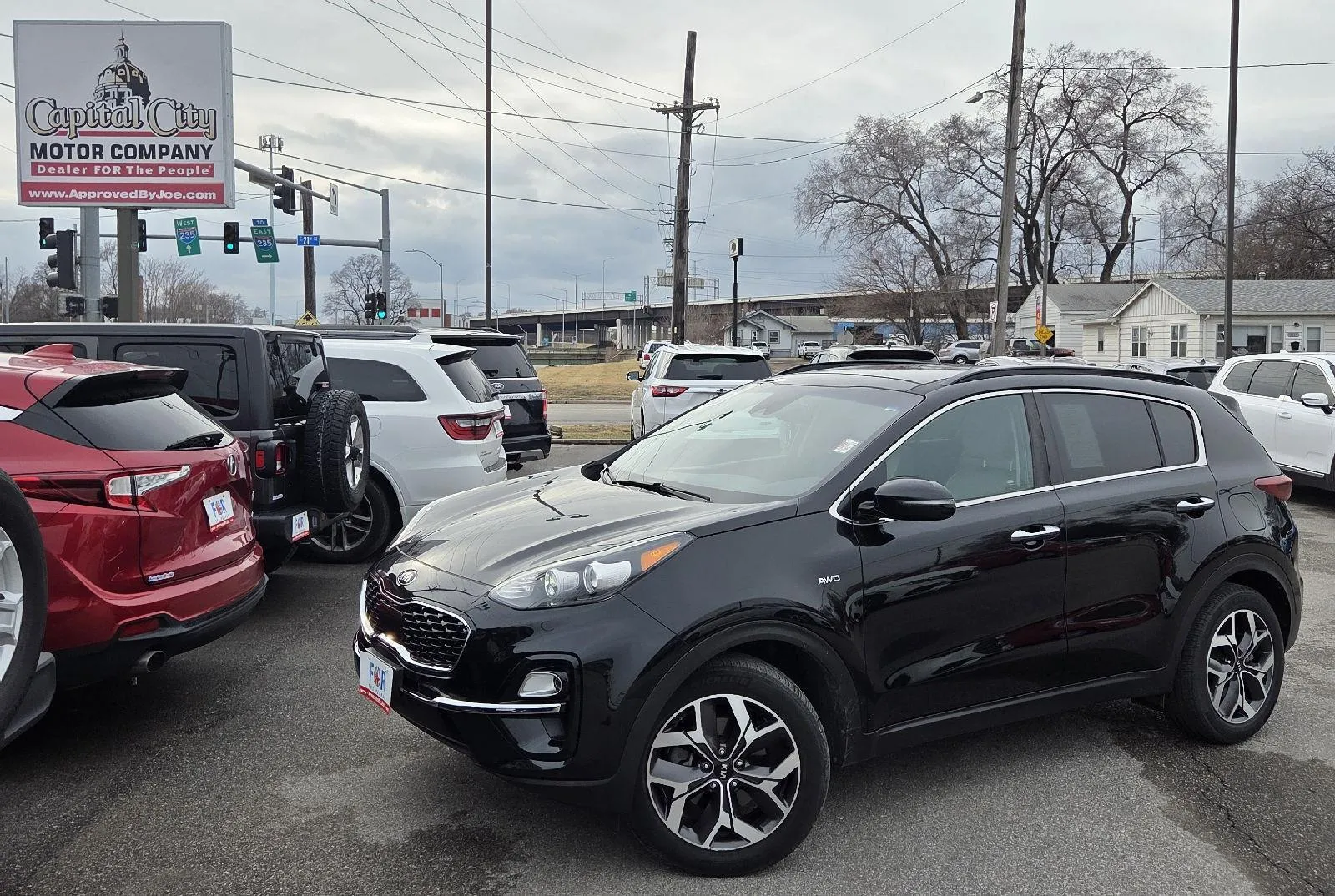 Black 2021 Kia Sportage EX for sale in Des Moines, IA