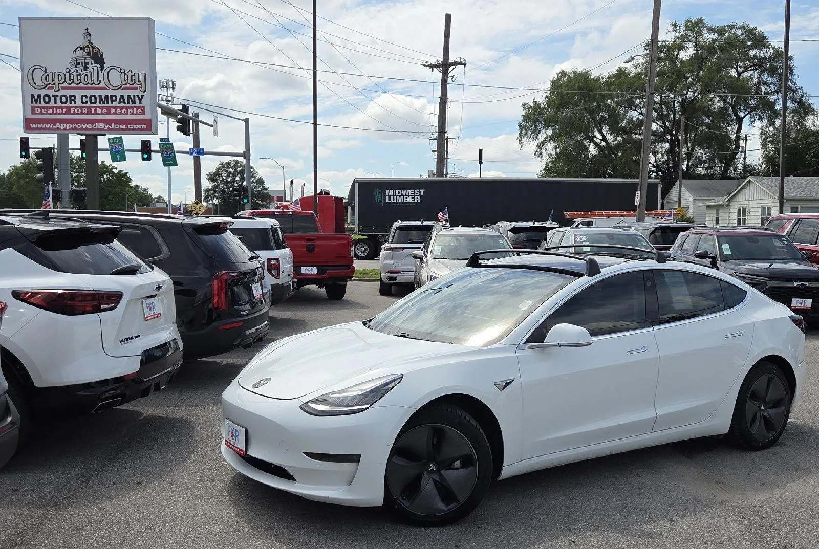 White 2018 Tesla Model 3 Long Range Battery for sale in Des Moines, IA
