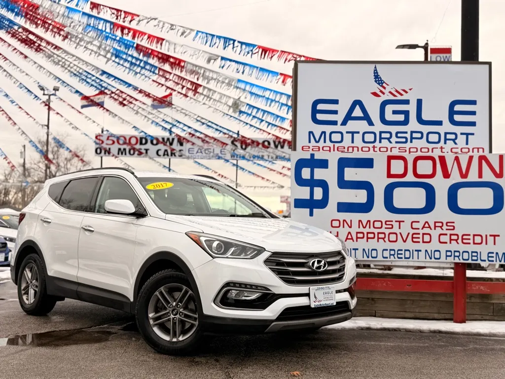 White 2017 HYUNDAI SANTA FE SPORT 2.4L for sale in Hobart, IN