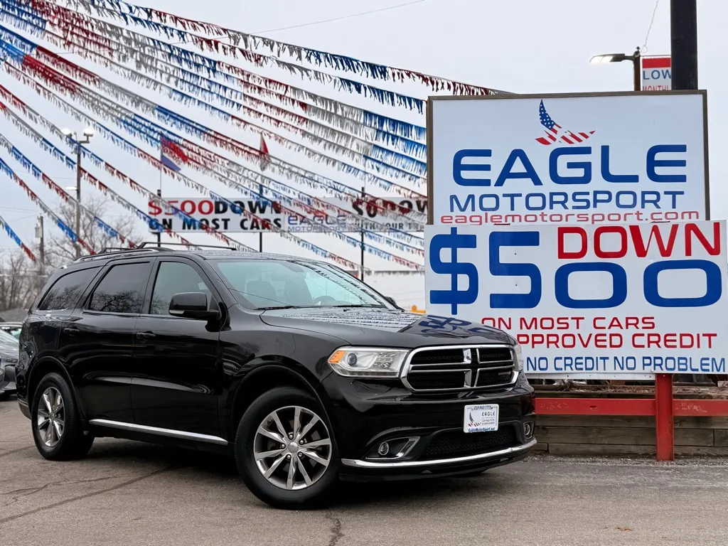 Black 2015 DODGE DURANGO LIMITED for sale in Hobart, IN