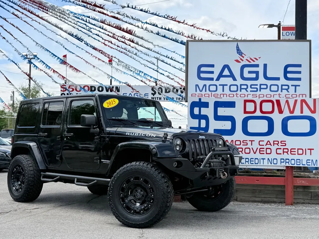 Black 2015 JEEP WRANGLER UNLIMI RUBICON for sale in Hobart, IN