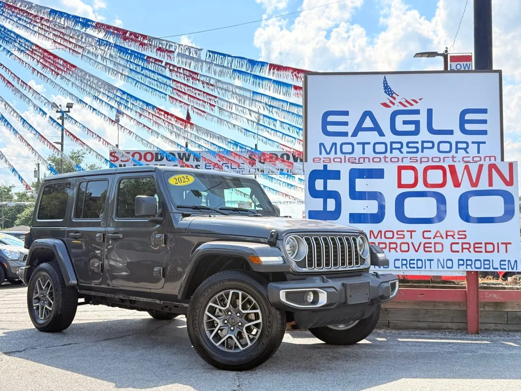 Gray 2025 JEEP WRANGLER SAHARA for sale in Hobart, IN