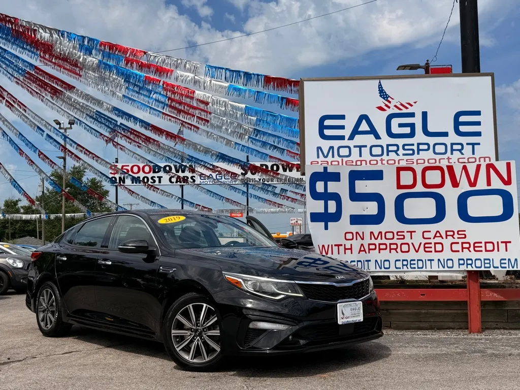 Black 2019 KIA OPTIMA EX for sale in Hobart, IN