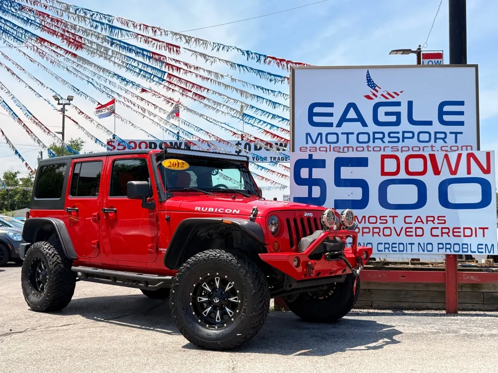 Red 2012 JEEP WRANGLER UNLIMI RUBICON for sale in Hobart, IN