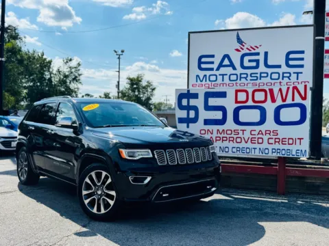 Black 2017 JEEP GRAND CHEROKEE OVERLAND for sale in Hobart, IN