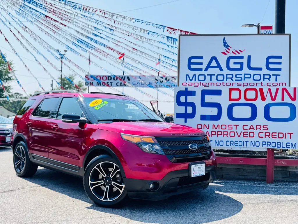 Red 2015 FORD EXPLORER SPORT for sale in Hobart, IN