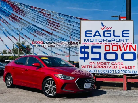 Red 2017 HYUNDAI ELANTRA SE for sale in Hobart, IN