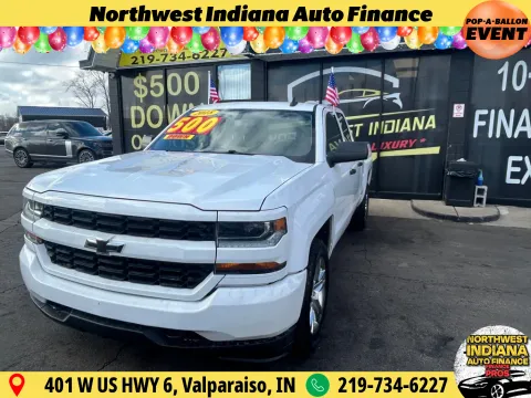 White 2018 CHEVROLET SILVERADO 1500 EXT CAB CUSTOM for sale in Valparaiso, IN