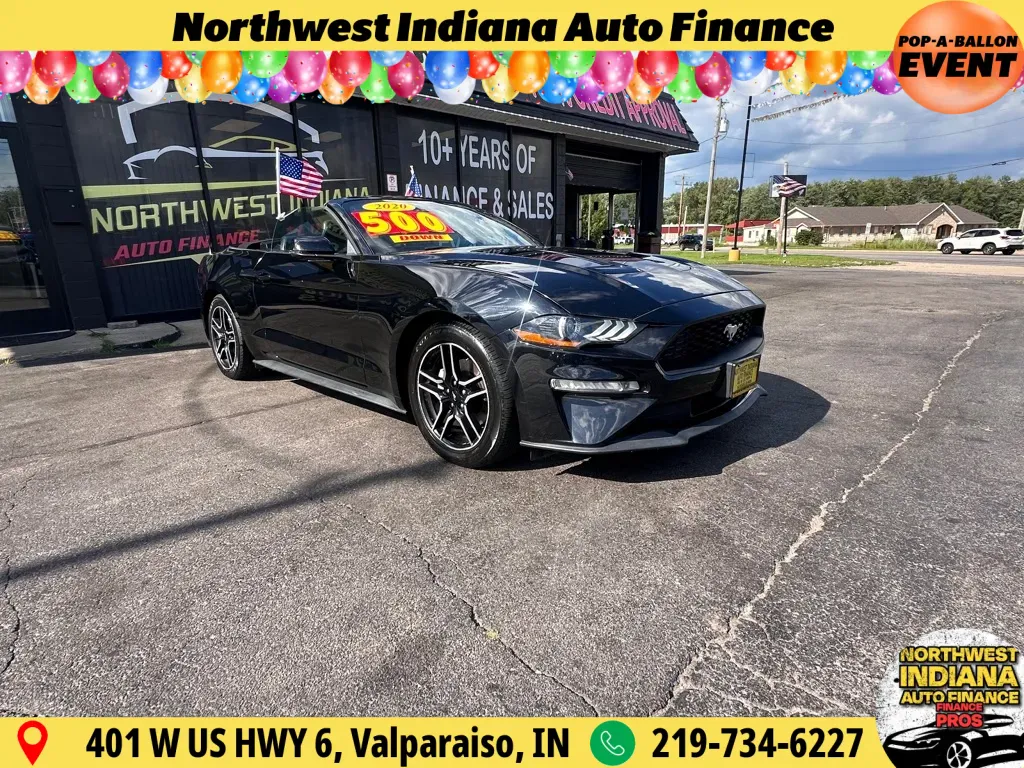 Black 2020 FORD MUSTANG ECOBOOST for sale in Valparaiso, IN