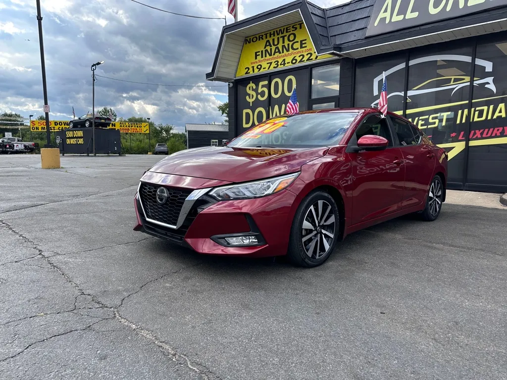 Red 2021 NISSAN SENTRA SV for sale in Valparaiso, IN
