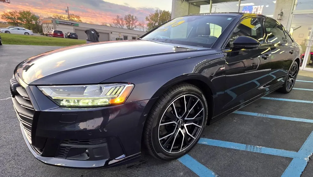 Blue 2021 AUDI A8 L QUATTRO 60 TFSI for sale in Merrillville, IN