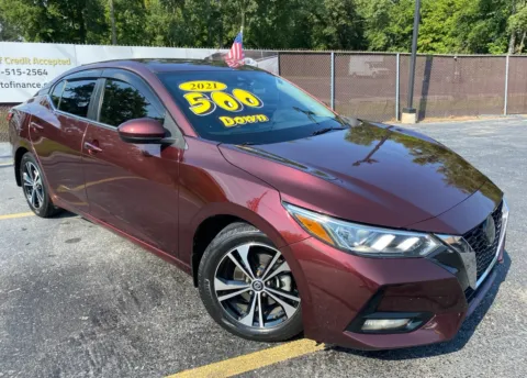Red 2021 NISSAN SENTRA SV for sale in Schererville, IN