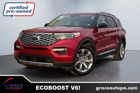 Red 2020 Ford Explorer Platinum for sale in Morrisville, PA