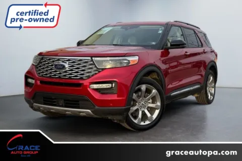 Red 2020 Ford Explorer Platinum for sale in Morrisville, PA