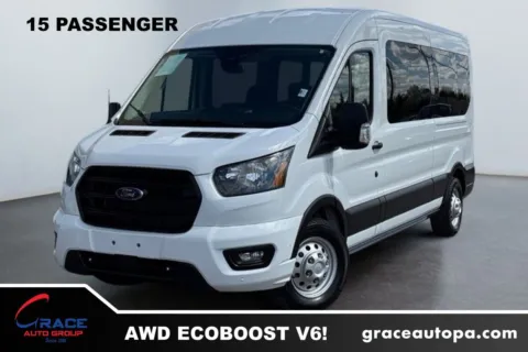 White 2025 Ford Transit 350 XLT 15 Passenger AWD for sale in Morrisville, PA
