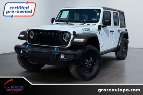 White 2024 Jeep Wrangler 4xe Willys 4xe for sale in Morrisville, PA